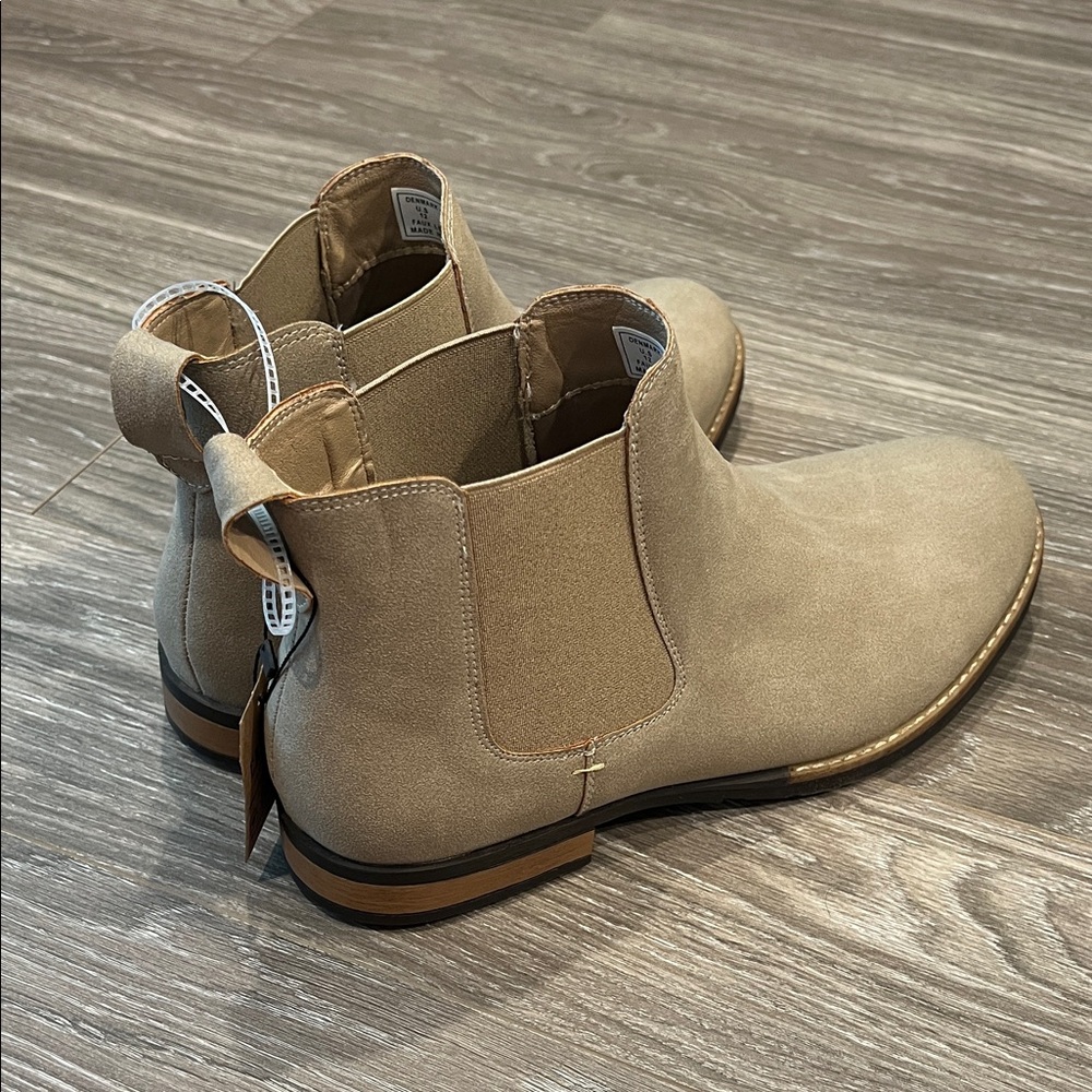 Men's Tan Chelsea Boots - Suede Slip-On Ankle Boot By Crevo